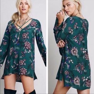 NWOT! Free People Heartbeats Mini Dress in Color Emerald - Size Women’s Medium